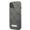 Etui Guess Peony Logo Plate MagSafe na iPhone 13 - szare