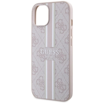Etui Guess 4G Printed Stripes MagSafe na iPhone 14 - różowe