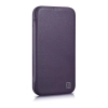 iCarer CE Premium Leather Folio Case skórzane etui iPhone 14 Pro z klapką magnetyczne MagSafe ciemnofioletowy (WMI14220714-DP)