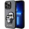 Etui Karl Lagerfeld Saffiano Karl&Choupette na iPhone 14 Pro - srebrne