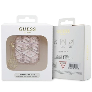 Etui Guess GCube Charm na AirPods 1/2 - różowe
