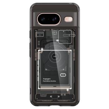 Etui Spigen Ultra Hybrid na Google Pixel 8 - ciemnoszare (wzór Zero One)