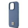Etui DKNY Leather Monogram Pattern Metal Logo MagSafe na iPhone 15 Pro - niebieskie
