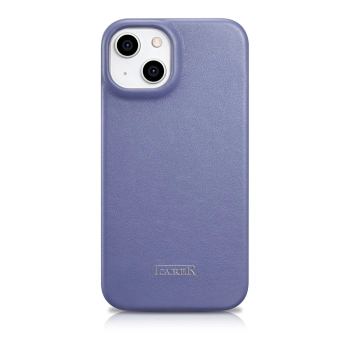 iCarer CE Premium Leather Folio Case skórzane etui iPhone 14 Plus z klapką magnetyczne MagSafe jasnofioletowy (WMI14220715-LP)