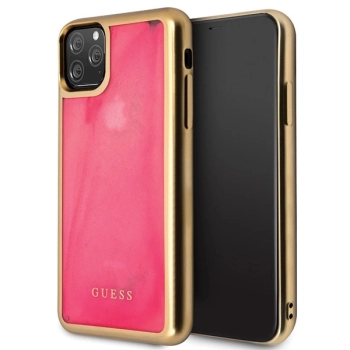 Etui Guess Glow in the Dark Sand Matte na iPhone 11 Pro - różowe