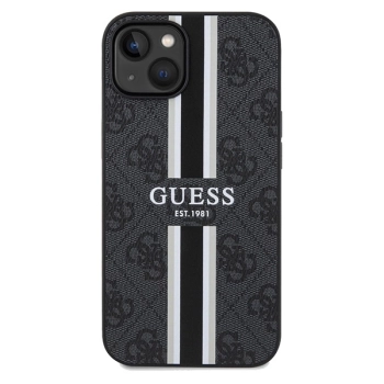 Etui Guess 4G Printed Stripes MagSafe na iPhone 15 / 14 / 13 - czarne