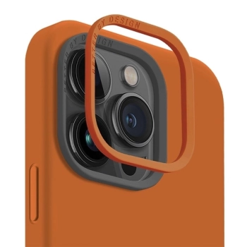 Etui UNIQ Lino Hue Magclick Charging do iPhone 15 Pro - pomarańczowe