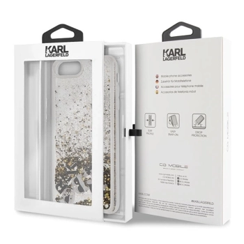 Etui Karl Lagerfeld Glitter na iPhone 7 / 8 Plus - czarno-złote