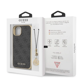 Etui Guess 4G Charms Collection na iPhone 13 - szare