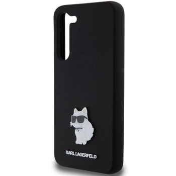 Etui Karl Lagerfeld Silicone Choupette Metal Pin na Samsung Galaxy S24+ - czarne