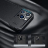 Nillkin Qin Cloth Pro Case etui do iPhone 14 Pro Max osłona na aparat kabura pokrowiec obudowa z klapką niebieski