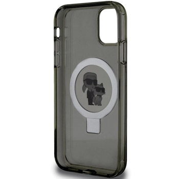 Etui Karl Lagerfeld Ring Stand Karl&Choupettte MagSafe na iPhone 11 / Xr - czarne