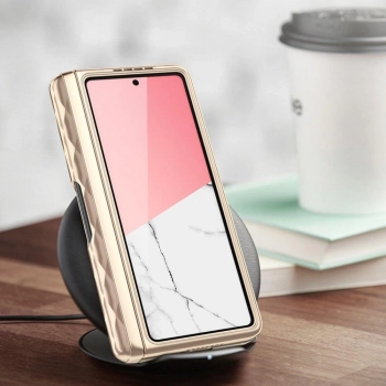 Etui Supcase Cosmo Pen na Samsung Galaxy Z Fold 5 - różowy marmur