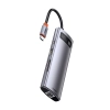 Baseus Metal Gleam 8w1 wielofunkcyjny HUB USB Typ C - USB Typ C Power Delivery 100 W / HDMI 4K 30 Hz / czytnik kart SD i microSD / 3x USB 3.2 Gen 1 /