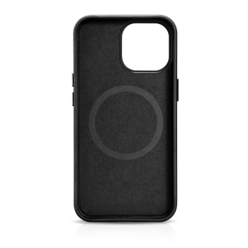 iCarer Oil Wax Premium Leather Case skórzane etui iPhone 14 Pro Max magnetyczne z MagSafe czarny (WMI14220704-BK)