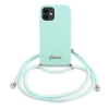 Etui Guess Metal Logo Cord na iPhone 12 mini - jasnoniebieskie