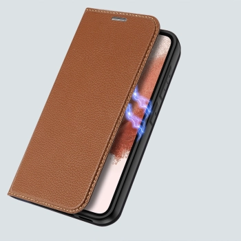 Dux Ducis Skin X2 etui Samsung Galaxy S23 pokrowiec z klapką portfel podstawka brązowe