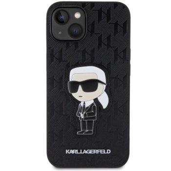 Etui Karl Lagerfeld Saffiano Monogram Ikonik na iPhone 14 - czarny
