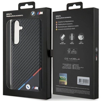 Etui BMW Carbon Tricolor Line MagSafe na Samsung Galaxy S24 - czarne