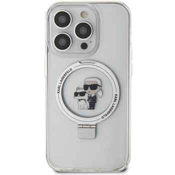 Etui Karl Lagerfeld Ring Stand Karl&Choupettte MagSafe na iPhone 13 Pro Max - białe