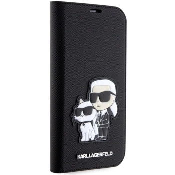 Etui Karl Lagerfeld Saffiano Karl&Choupette na iPhone 14 Pro Max - czarne