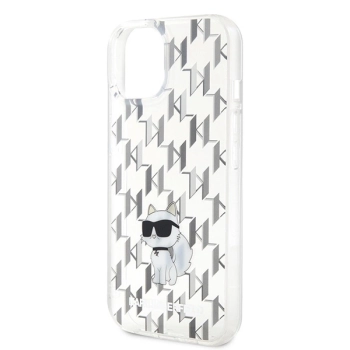 Etui Karl Lagerfeld Monogram Choupette na iPhone 15 - przezroczyste
