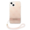 Etui Guess 4G Print Strap na iPhone 14 - różowe