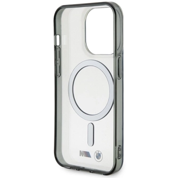 Etui BMW Silver Ring MagSafe na iPhone 15 Pro - przezroczyste