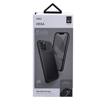 Etui Uniq Hexa na iPhone 12 / iPhone 12 Pro - czarne