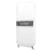 Etui Guess 4G Grey Strap Silver Chain na iPhone 13 mini - przezroczyste