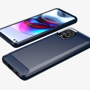 Carbon Case elastyczne etui pokrowiec Motorola Moto G100 / Edge S czarny