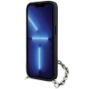 Etui Karl Lagerfeld Saffiano Monogram Chain na iPhone 14 - srebrne