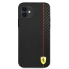 Etui Ferrari On Track Carbon Stripe na iPhone 12 mini - czarne