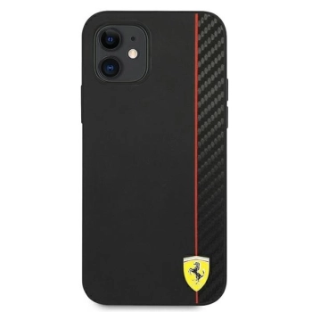Etui Ferrari On Track Carbon Stripe na iPhone 12 mini - czarne
