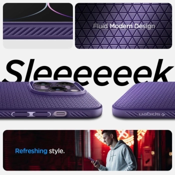 Etui Spigen Liquid Air na iPhone 14 Pro Max - fioletowe