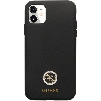 Etui Guess Silicone Logo Strass 4G na iPhone 11 / Xr - czarne