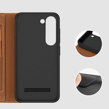Dux Ducis Skin X2 etui Samsung Galaxy S23 pokrowiec z klapką portfel podstawka brązowe