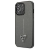 Etui Guess Saffiano Triangle Logo na iPhone 14 Pro Max - srebrne