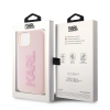 Etui Karl Lagerfeld 3D Rubber Glitter Logo na iPhone 15 - różowe