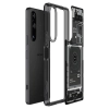 Etui Spigen Ultra Hybrid na Sony Xperia 1 V - ciemnoszare (wzór Zero One)