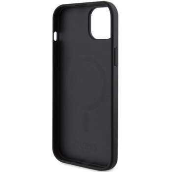 Etui Guess Saffiano MagSafe do iPhone 15 Plus - czarne