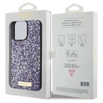 Etui Guess Rhinestone Metal Logo na iPhone 15 Pro Max - różowe