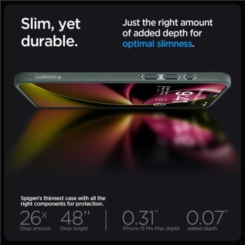 Etui Spigen Liquid Air na iPhone 15 Pro Max - ciemnozielone