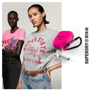 Etui SuperDry Waterproof na AirPods 1/2 - różowe