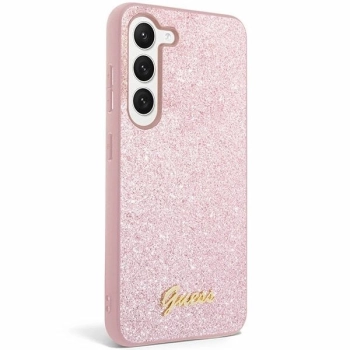 Etui Guess Glitter Script na Samsung Galaxy S24+ - różowe