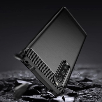 Carbon Case etui do Sony Xperia 10 V elastyczny silikonowy karbonowy pokrowiec czarne