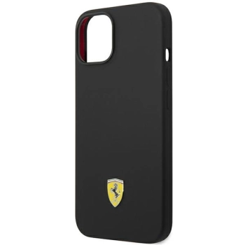 Etui Ferrari Silicone Metal Logo na iPhone 14 Plus - czarne