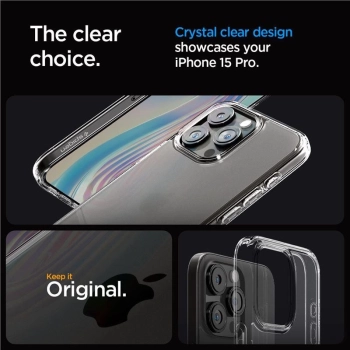 Etui Spigen Ultra Hybrid na iPhone 15 Pro - przezroczysto-matowe