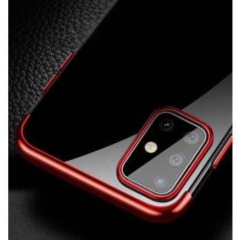 Clear Color case żelowy pokrowiec etui z metaliczną ramką Samsung Galaxy A72 4G niebieski
