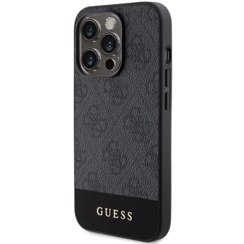 Etui Guess 4G Stripe Collection na iPhone 15 Pro - szare